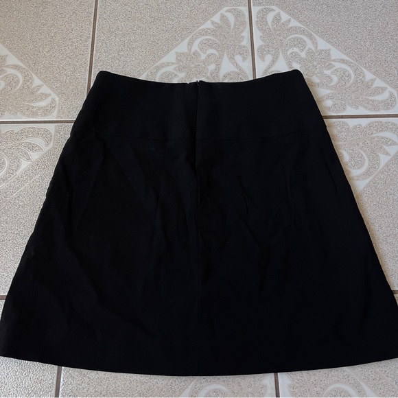 Coach Black Wool Gabardine Front Pleat A-line Career Casual Women's 4 Skirt - Picture 6 of 9